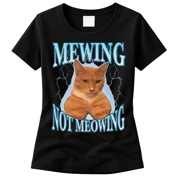 Funny Cat Meme With Meowing Looksmax Meowing Cat Womens T-Shirt