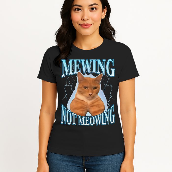 Funny Cat Meme With Meowing Looksmax Meowing Cat Womens T-Shirt