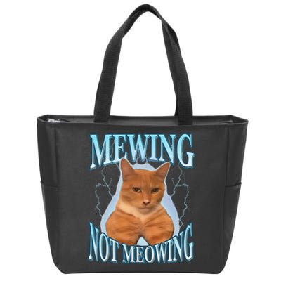 Funny Cat Meme With Meowing Looksmax Meowing Cat Zip Tote Bag