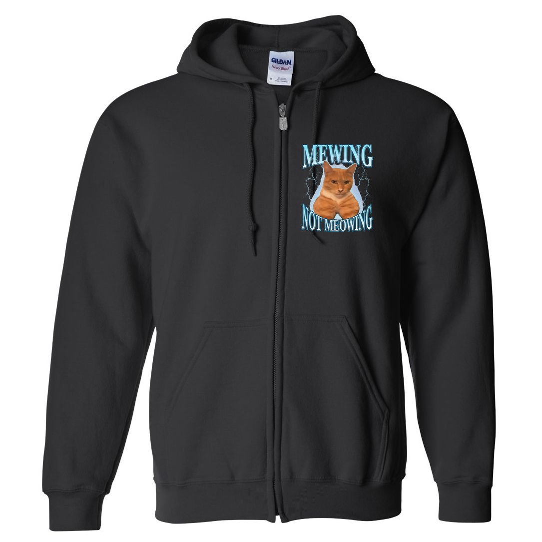Funny Cat Meme With Meowing Looksmax Meowing Cat Full Zip Hoodie