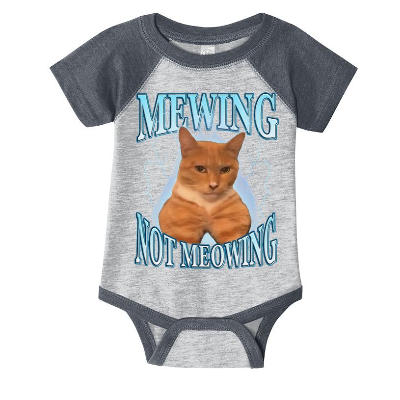 Funny Cat Meme With Meowing Looksmax Meowing Cat Infant Baby Jersey Bodysuit