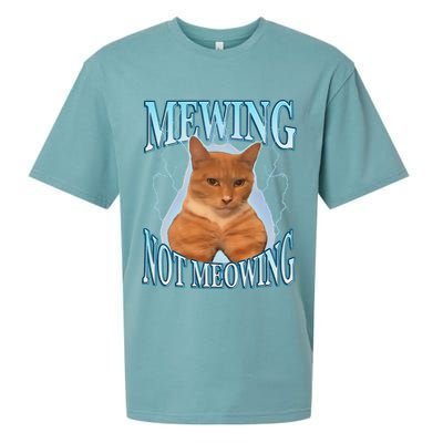 Funny Cat Meme With Meowing Looksmax Meowing Cat Sueded Cloud Jersey T-Shirt