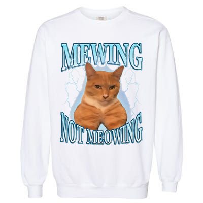 Funny Cat Meme With Meowing Looksmax Meowing Cat Garment-Dyed Sweatshirt