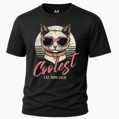 Funny Cat Mom Best Cat Mom Ever Coolest Cat Mama Graphic Performance Shirt