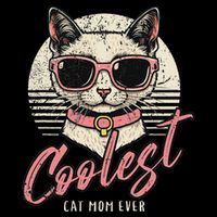 Funny Cat Mom Best Cat Mom Ever Coolest Cat Mama Graphic 16 in Basic Backpack