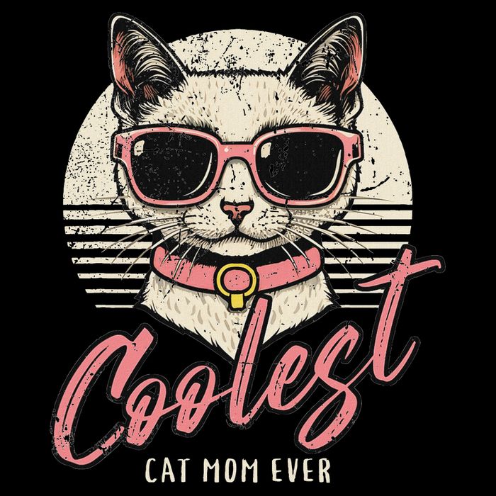 Funny Cat Mom Best Cat Mom Ever Coolest Cat Mama Graphic 16 in Basic Backpack