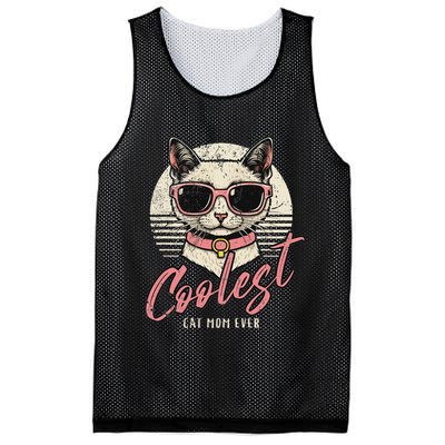Funny Cat Mom Best Cat Mom Ever Coolest Cat Mama Graphic Mesh Reversible Basketball Jersey Tank