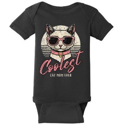 Funny Cat Mom Best Cat Mom Ever Coolest Cat Mama Graphic Baby Bodysuit