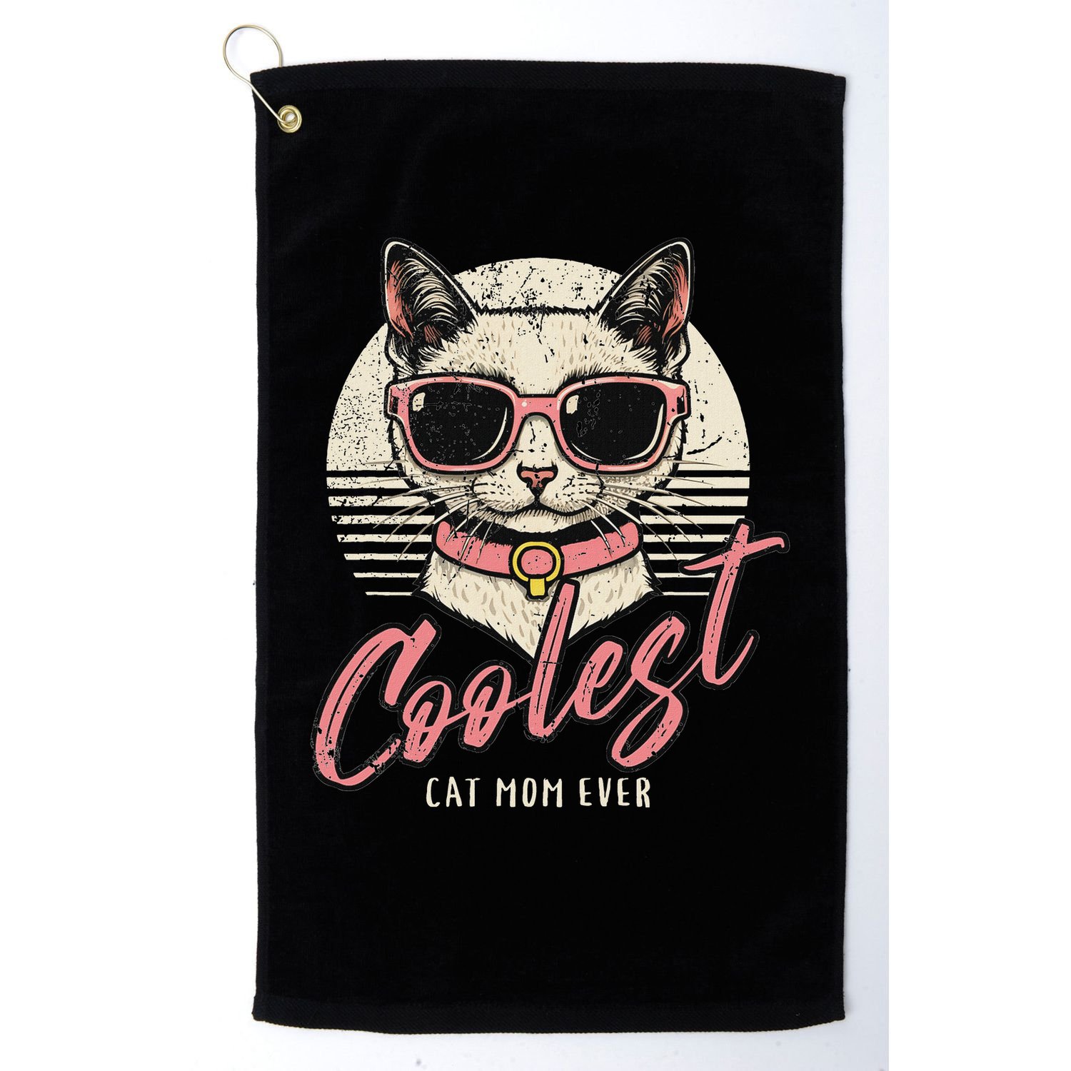 Funny Cat Mom Best Cat Mom Ever Coolest Cat Mama Graphic Golf Towel