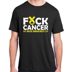 Fuck Cancer Meaningful Gift Yellow Ribbon Bone Cancer Awareness Adult ChromaSoft Performance T-Shirt