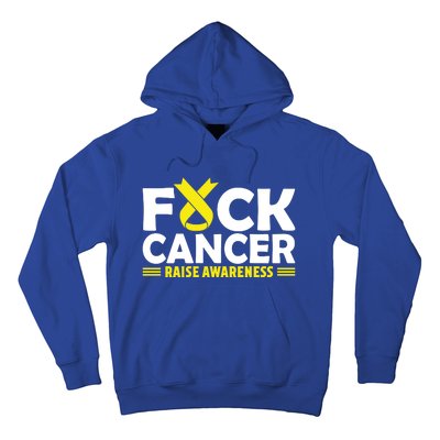 Fuck Cancer Meaningful Gift Yellow Ribbon Bone Cancer Awareness Hoodie