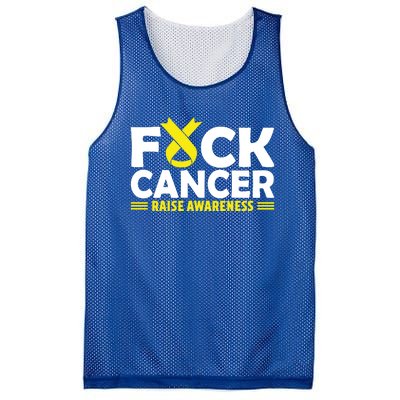 Fuck Cancer Meaningful Gift Yellow Ribbon Bone Cancer Awareness Mesh Reversible Basketball Jersey Tank