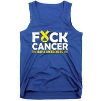 Fuck Cancer Meaningful Gift Yellow Ribbon Bone Cancer Awareness Tank Top