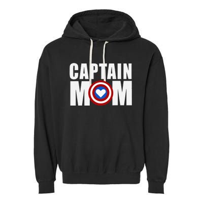 Funny Captain Mom Superhero MotherS Day 2024 Garment-Dyed Fleece Hoodie