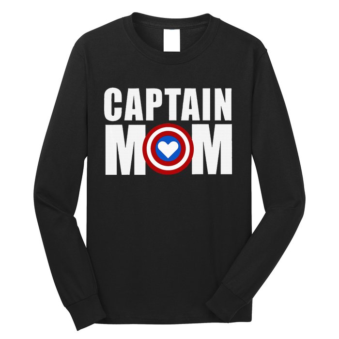 Funny Captain Mom Superhero MotherS Day 2024 Long Sleeve Shirt