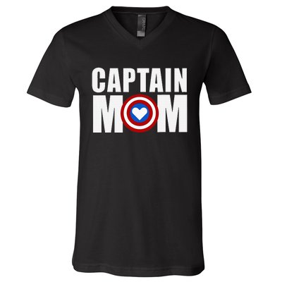 Funny Captain Mom Superhero MotherS Day 2024 V-Neck T-Shirt