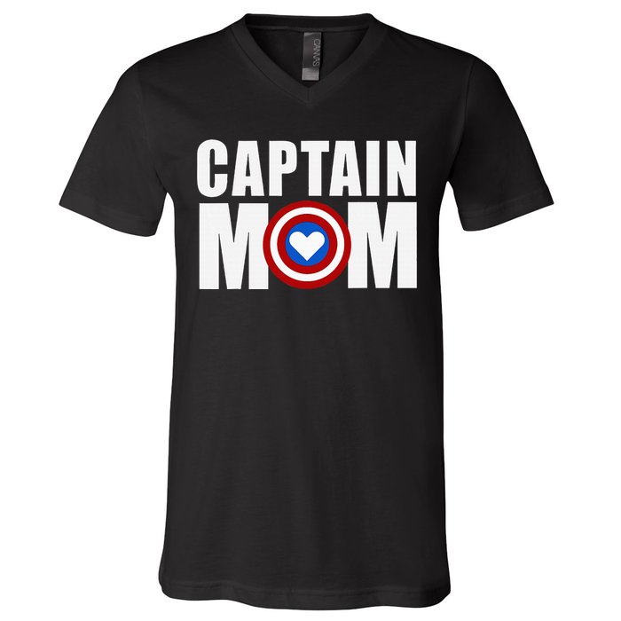 Funny Captain Mom Superhero MotherS Day 2024 V-Neck T-Shirt