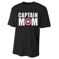 Funny Captain Mom Superhero MotherS Day 2024 Performance Sprint T-Shirt