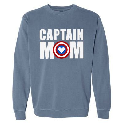 Funny Captain Mom Superhero MotherS Day 2024 Garment-Dyed Sweatshirt