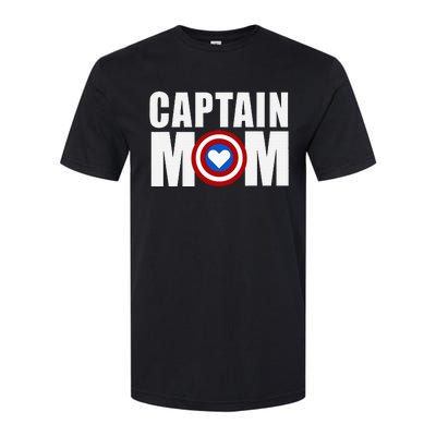 Funny Captain Mom Superhero MotherS Day 2024 Softstyle CVC T-Shirt