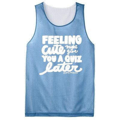 Feeling Cute Might Give You A Quiz Later Teacher Mesh Reversible Basketball Jersey Tank