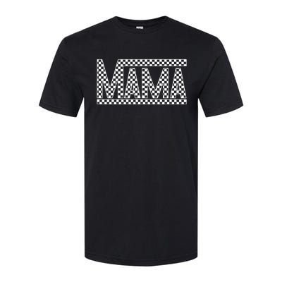 Funny Checkered Mama Black White Gift Women Softstyle CVC T-Shirt