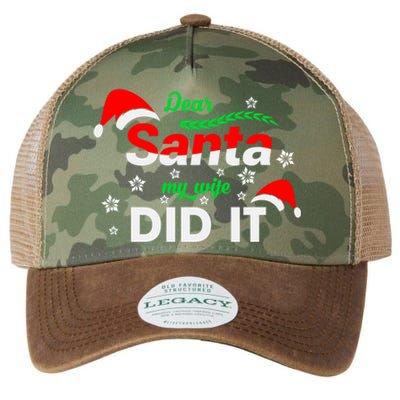 Funny Christmas Matching Family Dear Santa My Wife Did It Gift Legacy Tie Dye Trucker Hat