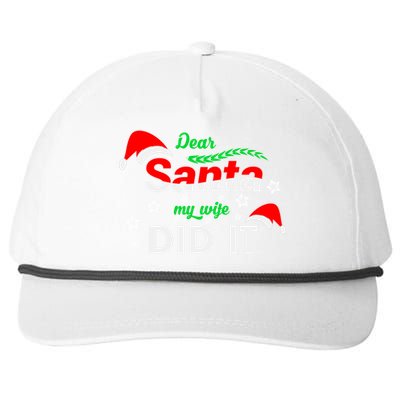 Funny Christmas Matching Family Dear Santa My Wife Did It Gift Snapback Five-Panel Rope Hat