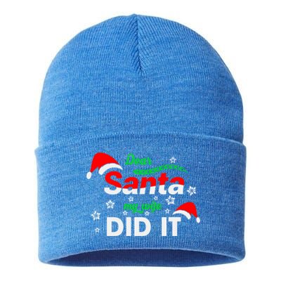 Funny Christmas Matching Family Dear Santa My Wife Did It Gift Sustainable Knit Beanie