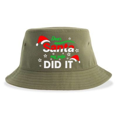 Funny Christmas Matching Family Dear Santa My Wife Did It Gift Sustainable Bucket Hat