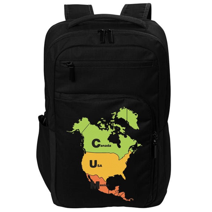 Funny Cum Map Canada Usa And Mexico Gift Impact Tech Backpack