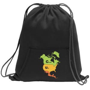 Funny Cum Map Canada Usa And Mexico Gift Sweatshirt Cinch Pack Bag