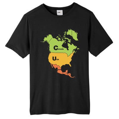 Funny Cum Map Canada Usa And Mexico Gift Tall Fusion ChromaSoft Performance T-Shirt