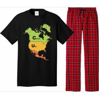 Funny Cum Map Canada Usa And Mexico Gift Pajama Set