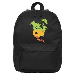 Funny Cum Map Canada Usa And Mexico Gift 16 in Basic Backpack