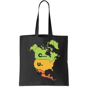 Funny Cum Map Canada Usa And Mexico Gift Tote Bag