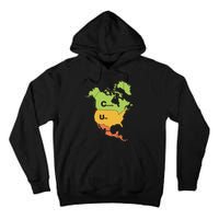 Funny Cum Map Canada Usa And Mexico Gift Tall Hoodie