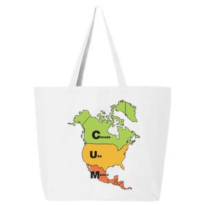 Funny Cum Map Canada Usa And Mexico Gift 25L Jumbo Tote