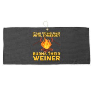 Funny Camping Mountains Outdoor Campfire Gift Large Microfiber Waffle Golf Towel