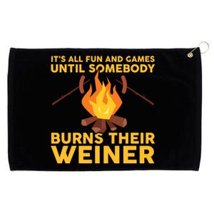 Funny Camping Mountains Outdoor Campfire Gift Grommeted Golf Towel