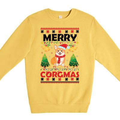 Funny Cute Merry Corgmas Ugly Christmas Sweater Premium Crewneck Sweatshirt