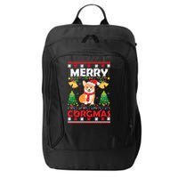 Funny Cute Merry Corgmas Ugly Christmas Sweater City Backpack