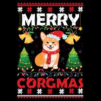 Funny Cute Merry Corgmas Ugly Christmas Sweater City Backpack