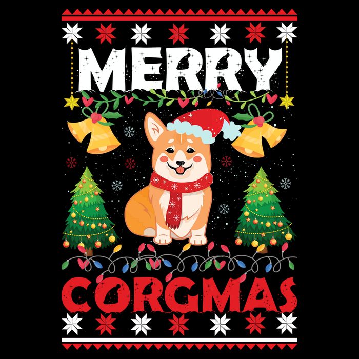 Funny Cute Merry Corgmas Ugly Christmas Sweater City Backpack