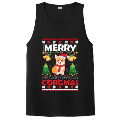 Funny Cute Merry Corgmas Ugly Christmas Sweater PosiCharge Competitor Tank