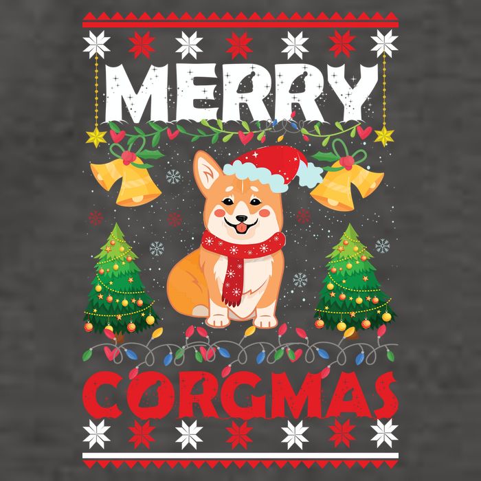 Funny Cute Merry Corgmas Ugly Christmas Sweater Vector Backpack
