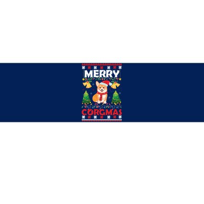 Funny Cute Merry Corgmas Ugly Christmas Sweater Bumper Sticker