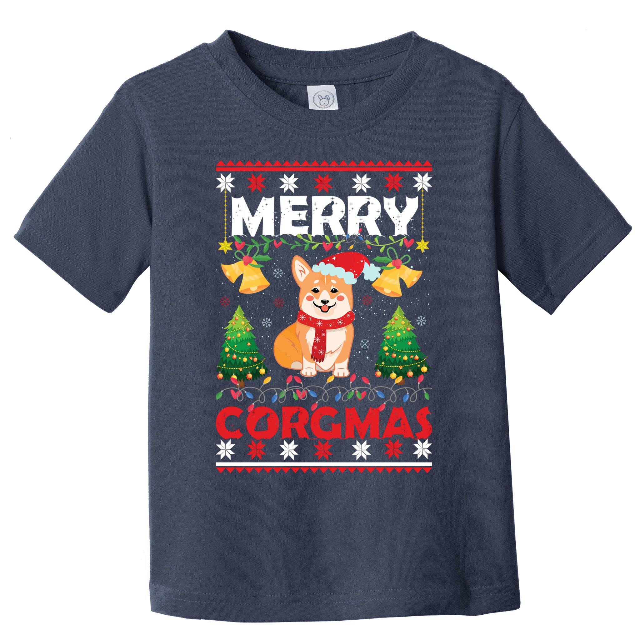 Funny Cute Merry Corgmas Ugly Christmas Sweater Toddler T-Shirt