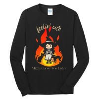 Feeling Cute Might Curse You Later Cute Witch Tall Long Sleeve T-Shirt