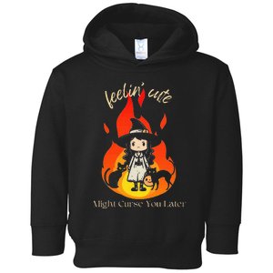 Feeling Cute Might Curse You Later Cute Witch Toddler Hoodie